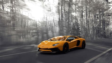 1366x768 Orange Lamborghini Aventador Monochrome 4k 1366x768 Resolution