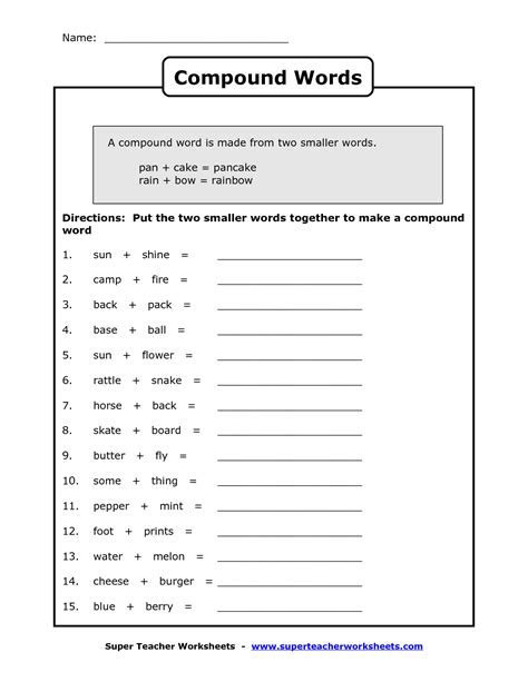 Compound Words Worksheet Grade 2 Pdf Thekidsworksheet