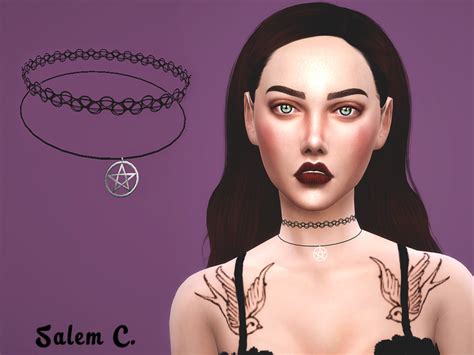 The Sims Resource Tattoo Choker With Pentagram