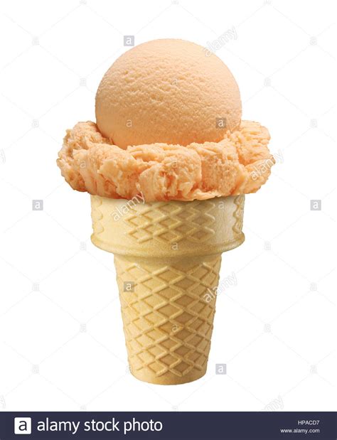 Orange Sherbet Cone Stock Photo Royalty Free Image