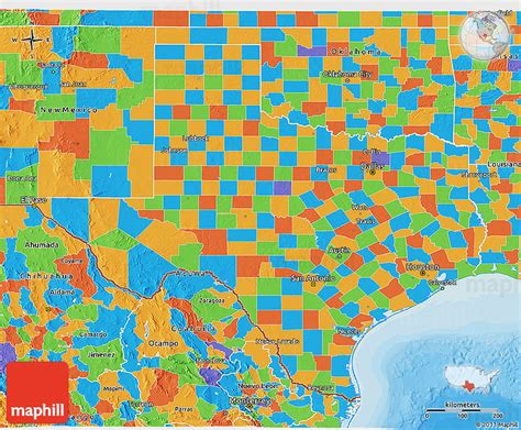 Political 3d Map Of Texas