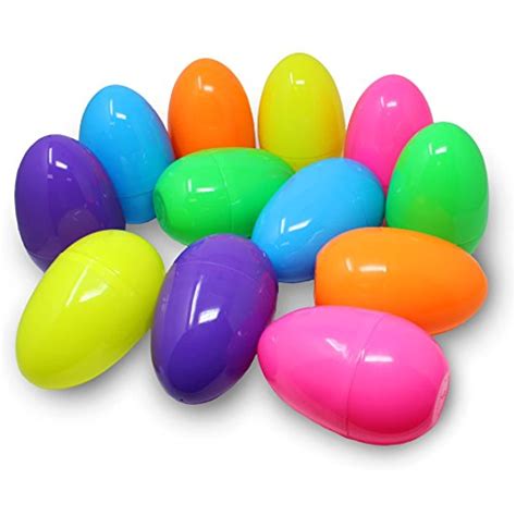 Azk 12 Pieces 7 Jumbo Plastic Bright Solid Easter Eggs Assorted Colors