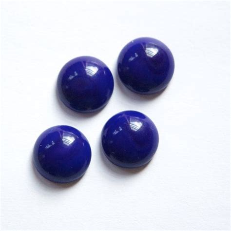Vintage Opaque Navy Blue Glass Cabochons 13mm Cab704w Etsy Blue