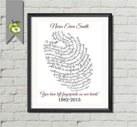 Free personalization · secure shopping · free return shipping Nurse Appreciation art print You left fingerprints on our ...