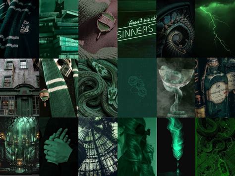 100 Slytherin Wizard Wall Collage Kit Set Of Magical Green Houses