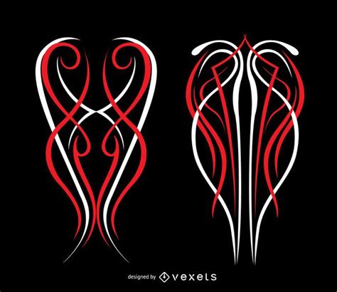 2 Abstract Pinstripes Ornaments For Car Tuning Motorbikes Motorcycle
