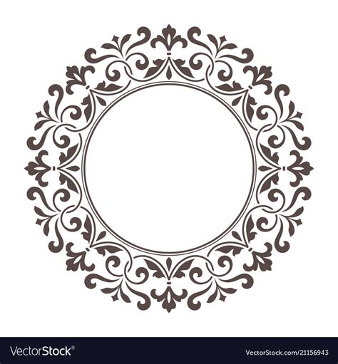 Decorative Round Frame For Design Template Vector Image Vlrengbr