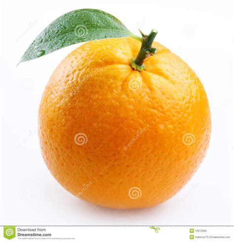 Ripe Orange With Leaves Stock Image Image Of Ripe Circle 12672565