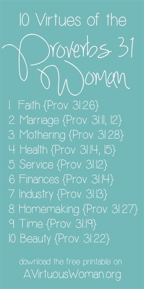 Printable Proverbs 31 Woman