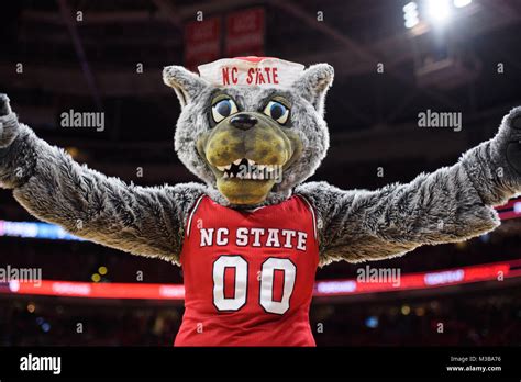 The Nc State Wolf Mascot During The Ncaa College Basketball Game