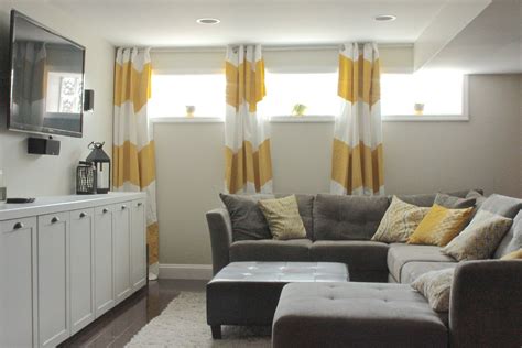 Curtains Even On Small Basement Windows Basement Living Rooms
