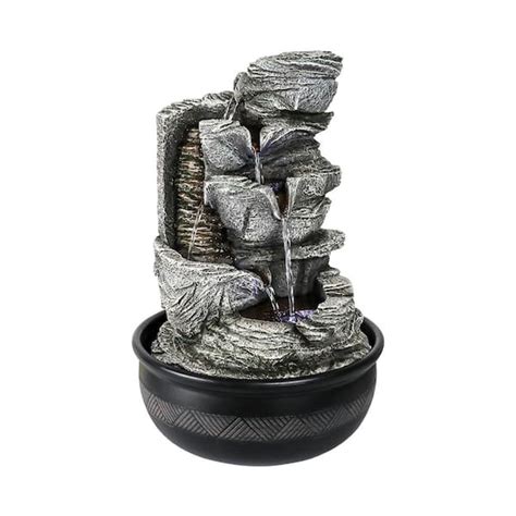 Watnature Resin Crafted Stacked Rock Water Fountain 157in 6 Tier