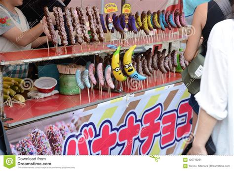 In japan, they have summer festivals in many places and the people love to go there wearing yukata (japanese traditional clothes). Japanese Food Stalls At A Summer Festival Editorial Photo ...