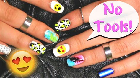 No Tools Needed 6 Easy Nail Art Designs For Beginners ♡ Youtube