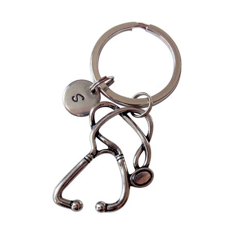Silver Stethoscope Keychain Medical Keychain Nurse T Etsy