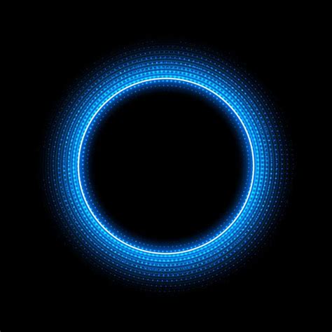 Premium Vector Neon Circle With Dots Light Effect On Black Background