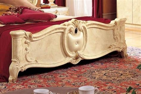 Discount bed sets in a range of variations and sizes: ESF Barocco Luxury Glossy Ivory King Bedroom Set 3 Classic ...