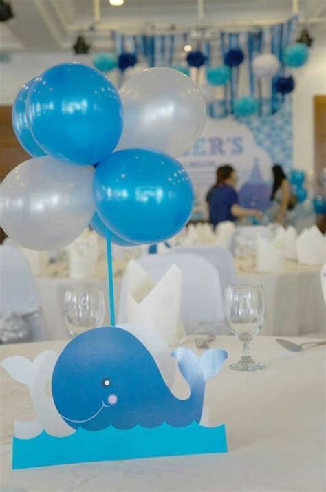 Celebrate the arrival of a baby boy with a blue whale themed baby shower! 35 best Blue Whale Baby Shower Theme images on Pinterest ...