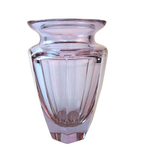 Signed Moser Glass Vase Eternity Pattern Alexandrite Lavender Colour