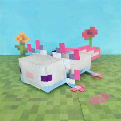 Stuffed Animal Inspired By Minecraft Handmade Cyan Axolotl Etsy Canada