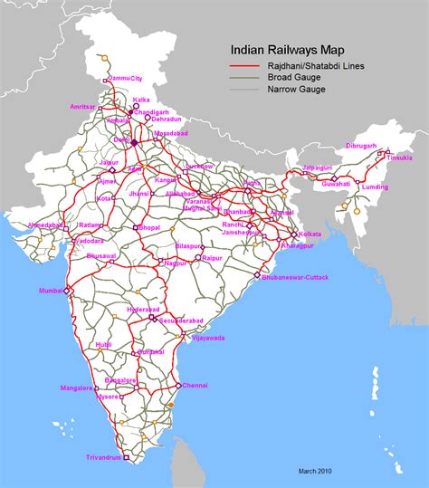 Railway Map Of India Indian Railway Map Kulturaupice