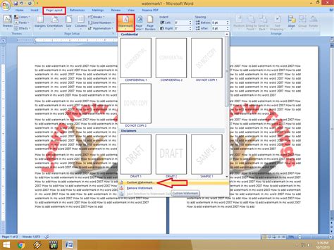 Learn New Things How To Insert Watermark In Ms Word Picture And Text