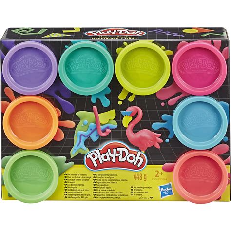 Play Doh 8er Pack Mit Spielknete In 8 Neonfarben Hasbro Mytoys