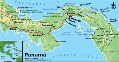 Panama Physical Map