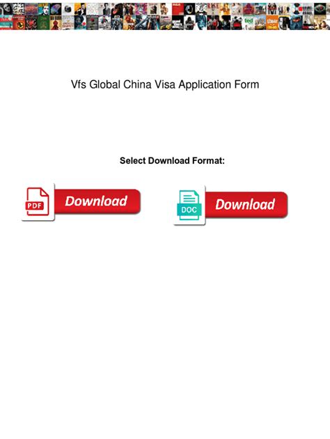 Fillable Online Vfs Global China Visa Application Form Vfs Global