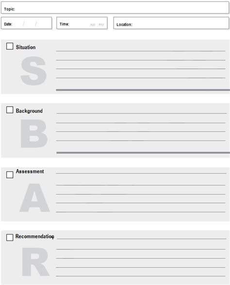 28 Free Sbar Templates Word Pdf Excel Templates