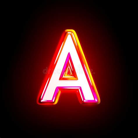 Stylish Shine Red Design Alphabet Letter A Isolated On Black