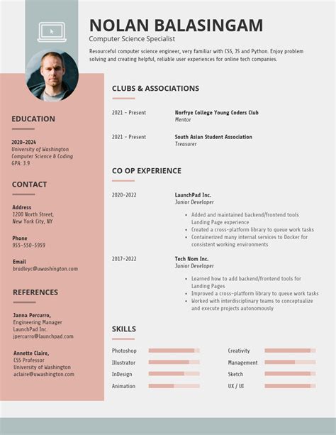 You can import it to your word processing software or simply print it. Simple College Student Resume Template