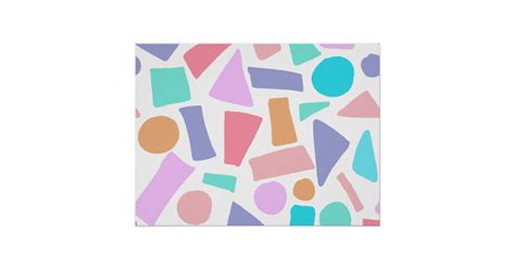 Geometric Colorful Pastel Shapes Pattern Poster Zazzle
