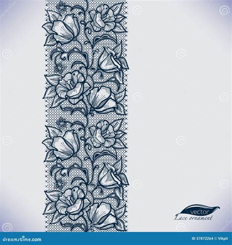 Abstract Lace Ribbon Vintage Vertical Seamless Pattern Stock Vector