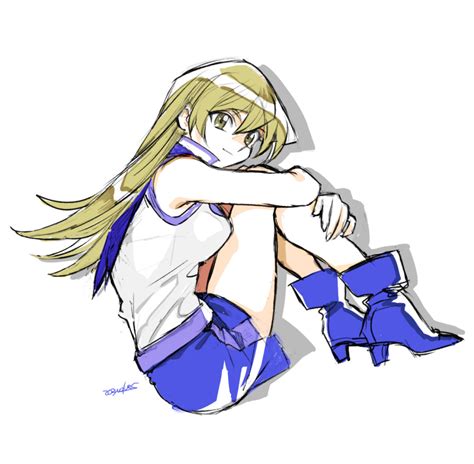 Safebooru 1girl 203wolves Bangs Blonde Hair Blue Footwear Blue Sailor Collar Blue Skirt