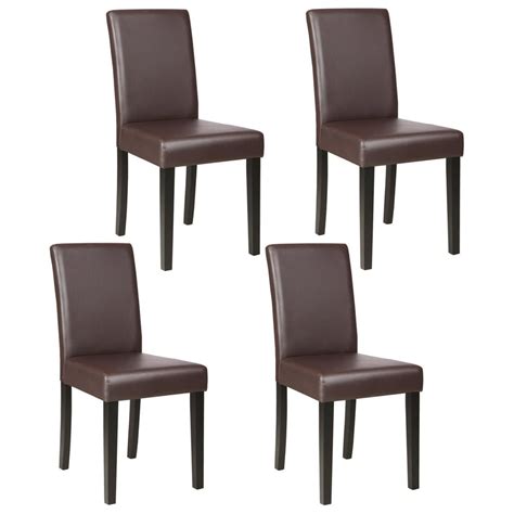 mecor dining chairs set of 4 kitchen leather chair with solid wood legs leather padded dining