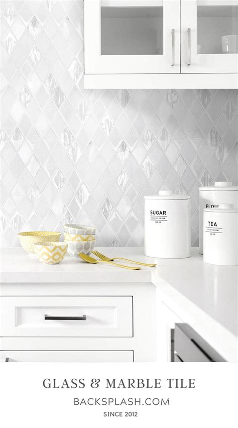 All our products are guaranteed by insurance, our after sales will. Elegant White Rhomboid Backsplash Tile | Backsplash.com ...