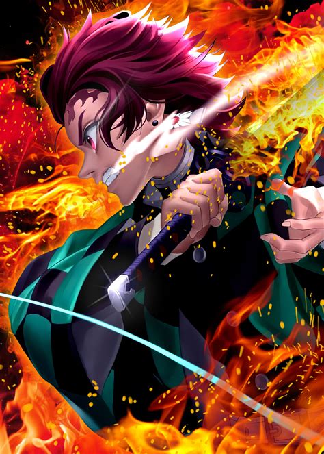 Demon Slayer Tanjiro Metal Poster Imagenes De Manga Anime