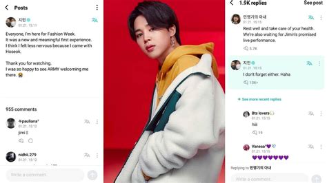 Bts Jimin Posted On His Weverse Account While A Female Fan Concerned About His Health Drops A