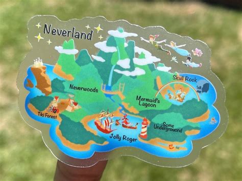 Disney Peter Pan Neverland Map Sticker Disney Peter Pan Etsy Italia