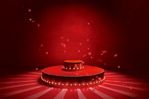 Delicate Petals Red Circus Stage Lighting Background Petal Refinement