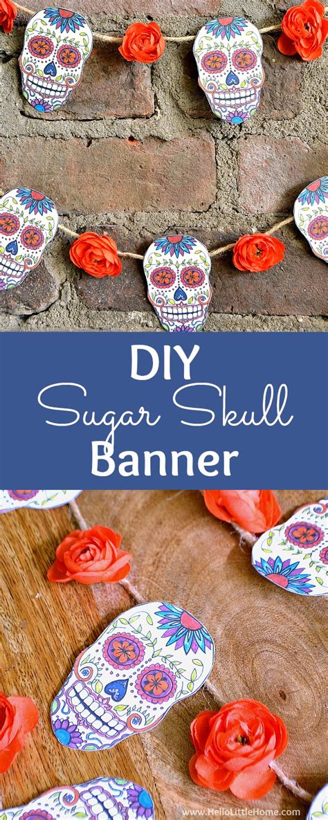 See more ideas about banner, diy banner, diy birthday banner. DIY Sugar Skull Banner with Free Printable and Tutorial