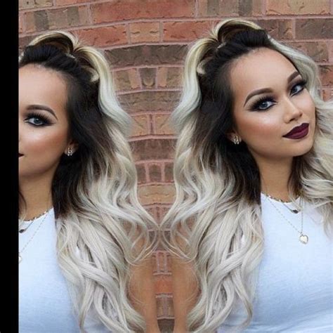 Leave the roots dark and dye the lower hair a cream shade of blonde for an ideal blonde black girl. Dark Brown Platinum Ombre Hair | Ombre hair blonde ...
