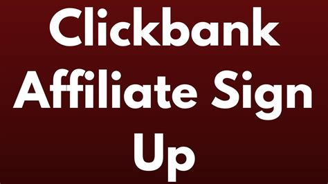 Clickbank Affiliate Sign Up Youtube