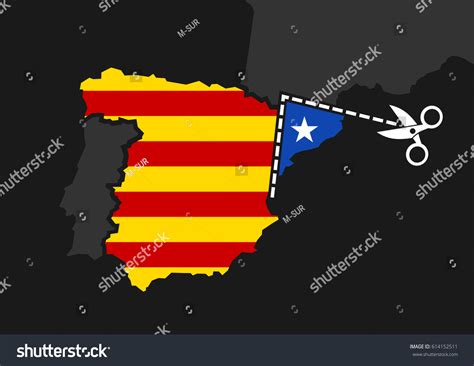 Catalonia Vs Spain Independence Sovereignty Catalan Stock Vector