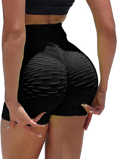 womens high waist yoga shorts butt lifting ruched booty shorts workout gym beach