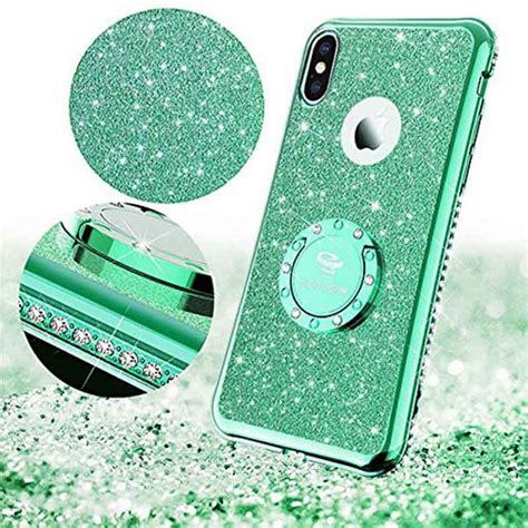 Ocyclone For Iphone X Case 360 Degree Kickstand Bling Diamond Ring
