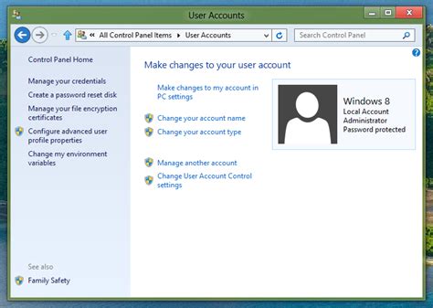 Windows 8 User Accounts Software Screenshots