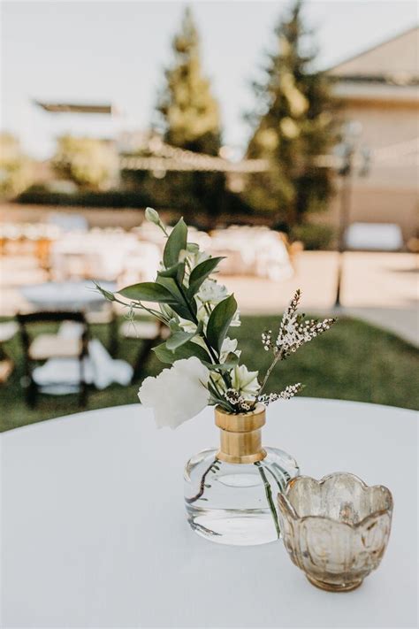 Simple Budvase Cocktail Table Accent In Temecula Winery Wedding In