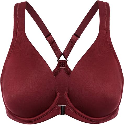 delimira women s underwire support unlined front close racerback plunge bra uk clothing